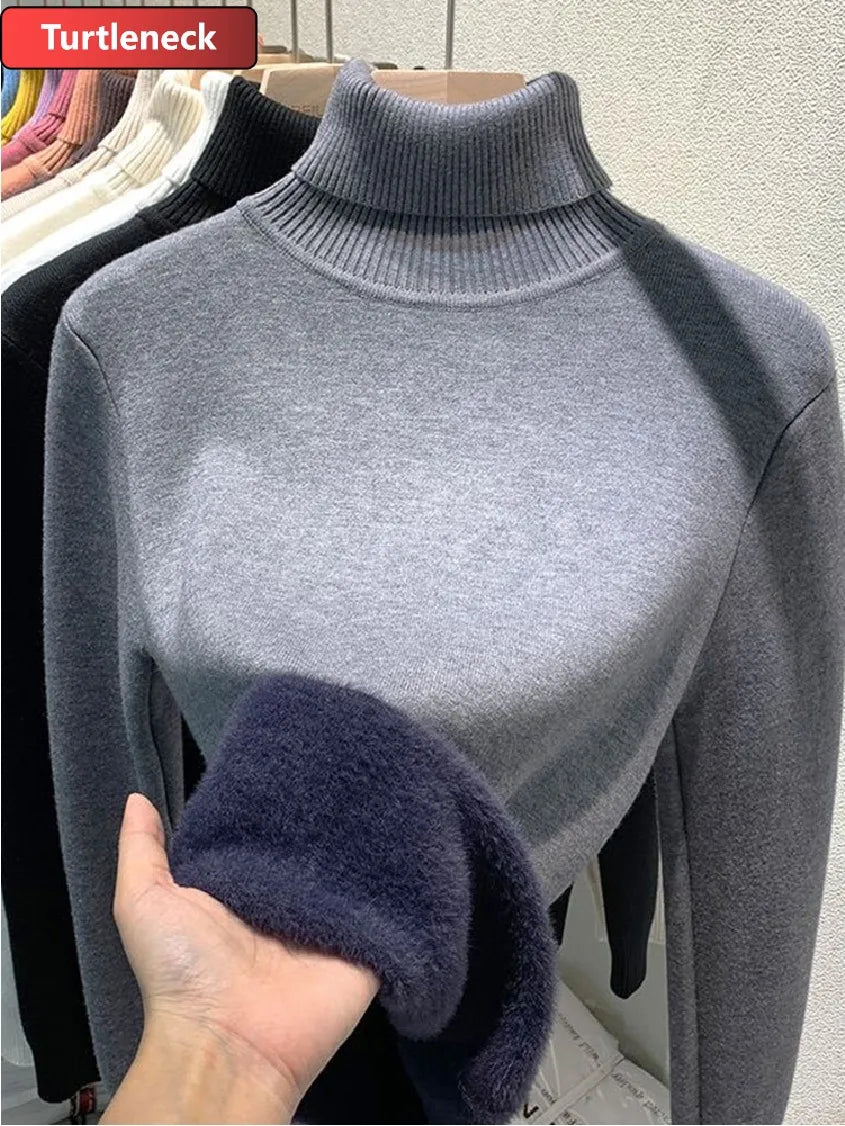 The Thermal Velvet Turtleneck | Fleece-Lined Base Layer