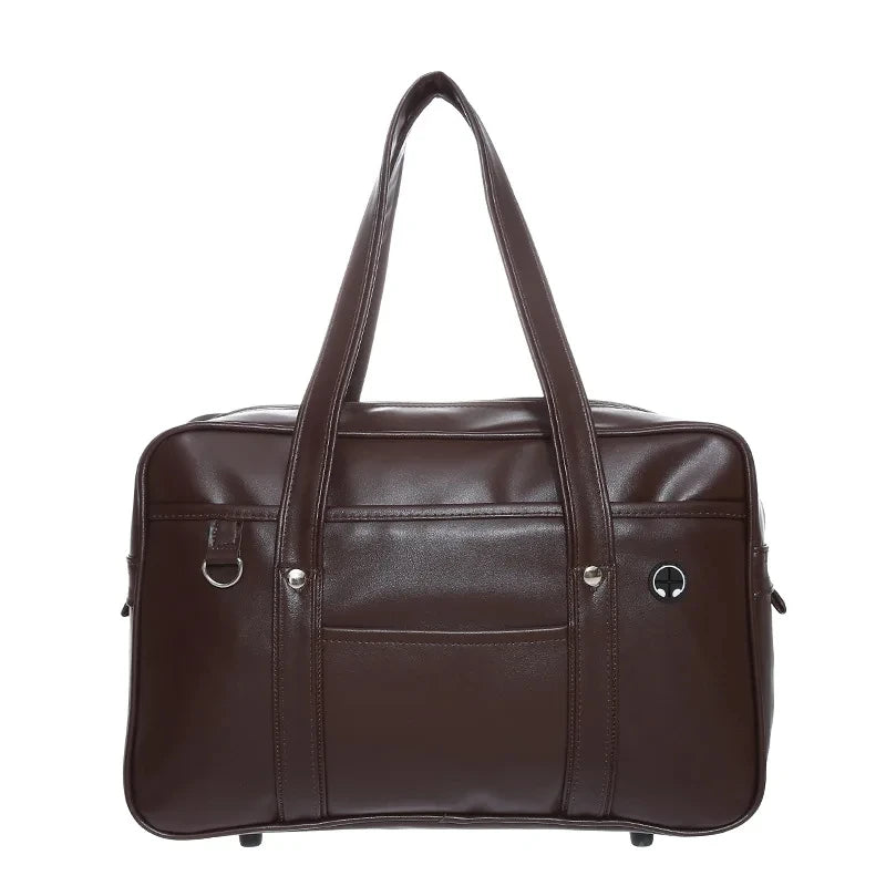 Classic Japanese Academy Tote | PU Leather Schoolbag