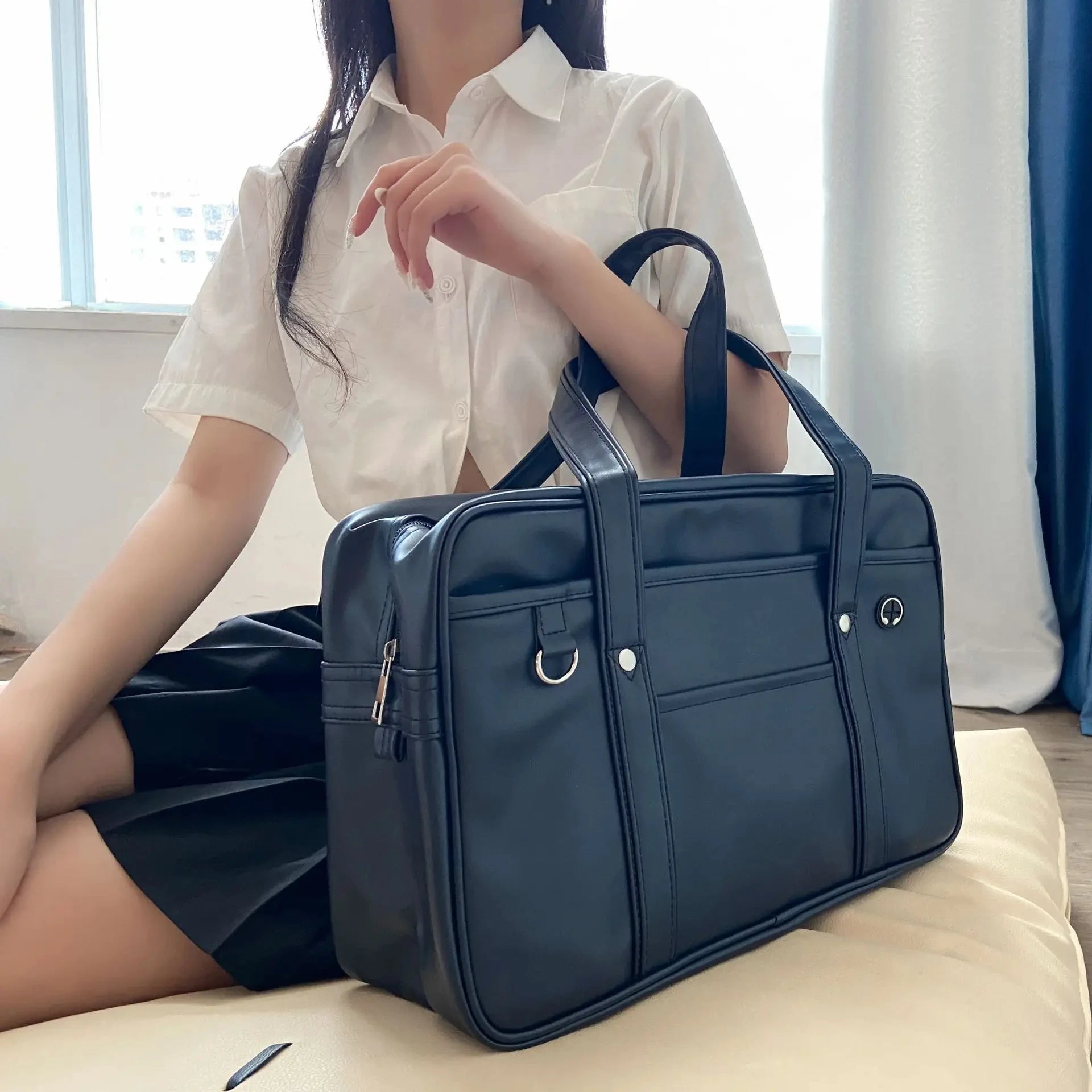 Classic Japanese Academy Tote | PU Leather Schoolbag