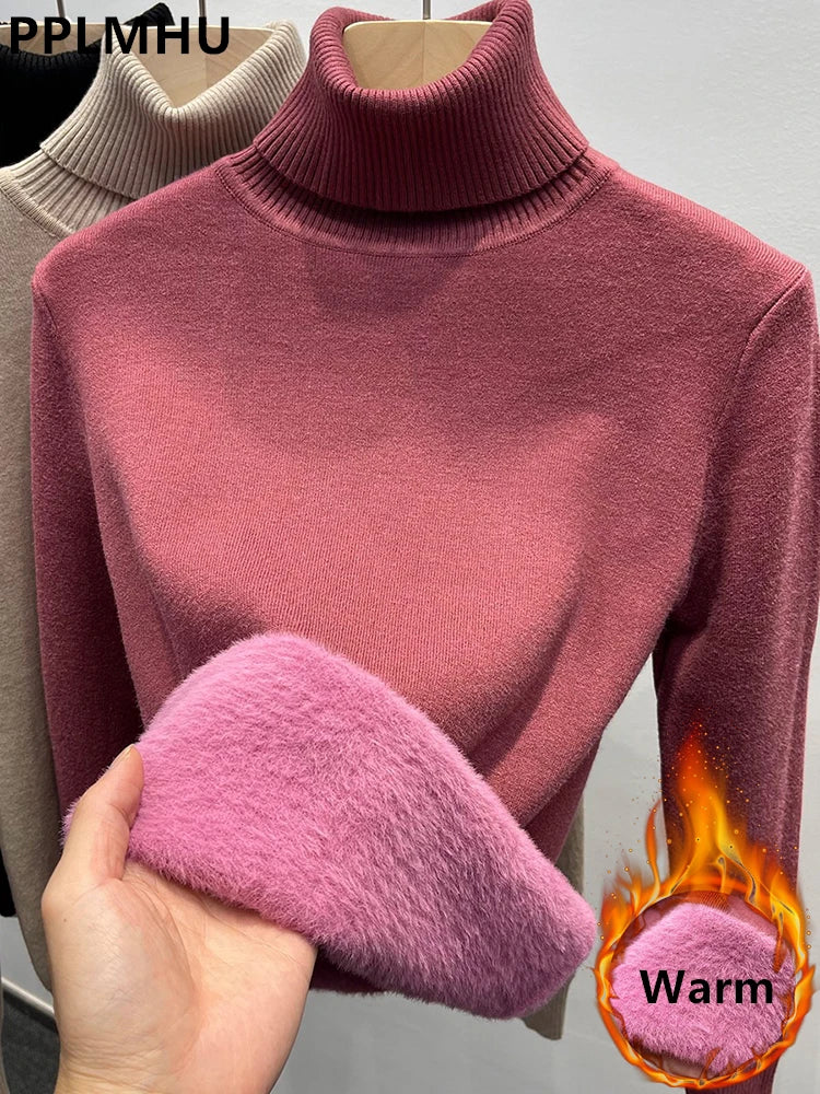 The Thermal Velvet Turtleneck | Fleece-Lined Base Layer