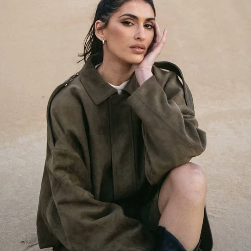 The Downtown Cropped Bomber | Oversized Lantern Sleeves